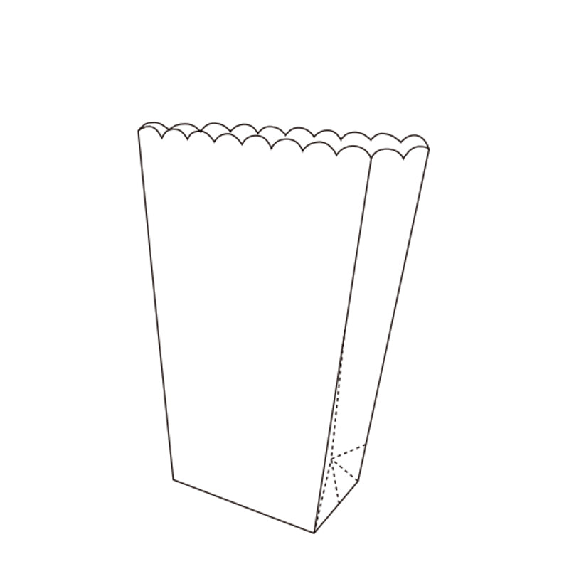 Pop Corn Bag (W+GxH) Size: 134+79x190mm  (5.3”+3”x7.5”)