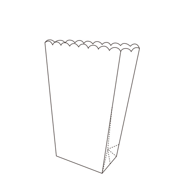 Pop Corn Bag (W+GxH) Size: 134+79x190mm  (5.3”+3”x7.5”)
