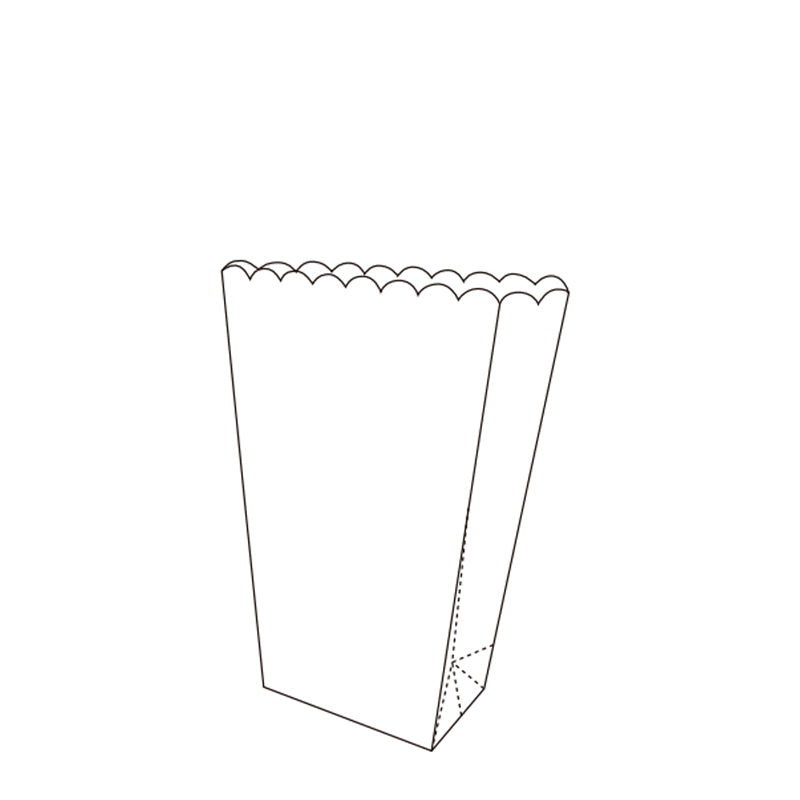 Pop Corn Bag (W+GxH) Size: 95+78x145mm  (3.7”+3”x5.7”)