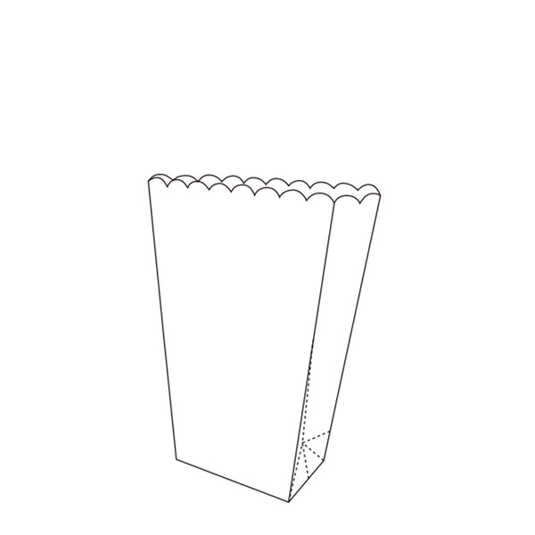 Pop Corn Bag (W+GxH) Size: 95+78x145mm  (3.7”+3”x5.7”)